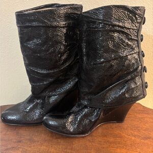 Elegant Black Women's Wedge Boots